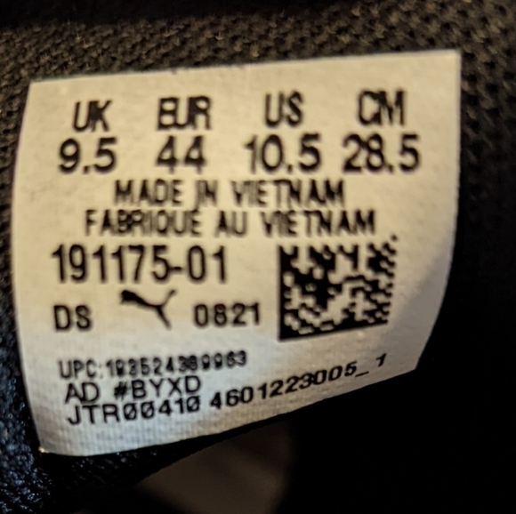 Puma Mens Tazon 6 Fracture FM 191175-01 Black Running Shoes Sneakers Size 10.5. - Picture 8 of 9